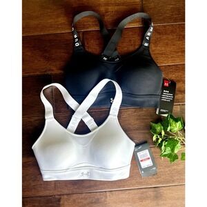 Under Armour  high support black white sports bras Size XS